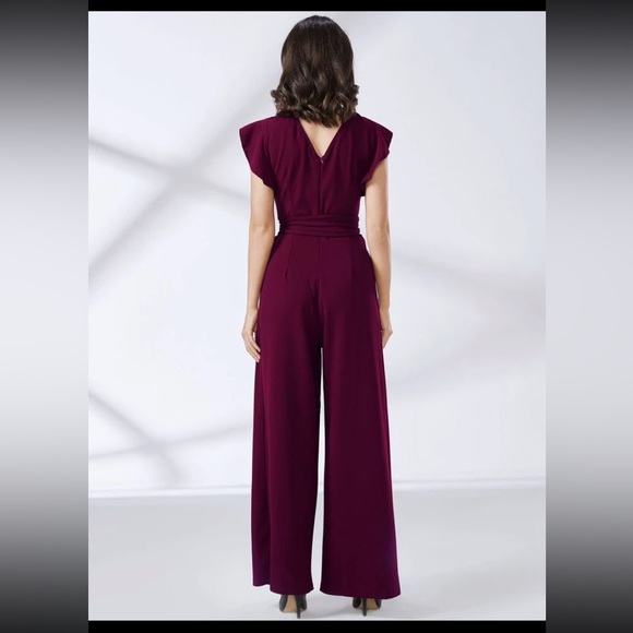 MIUSOL Ruffle Trim Belted Wide Leg Jumpsuit - Picture 3 of 8